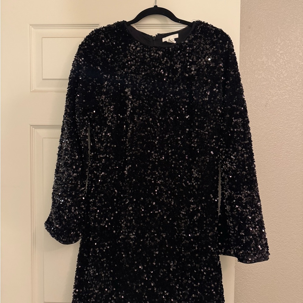 H&M Black Sequin Mini Dress